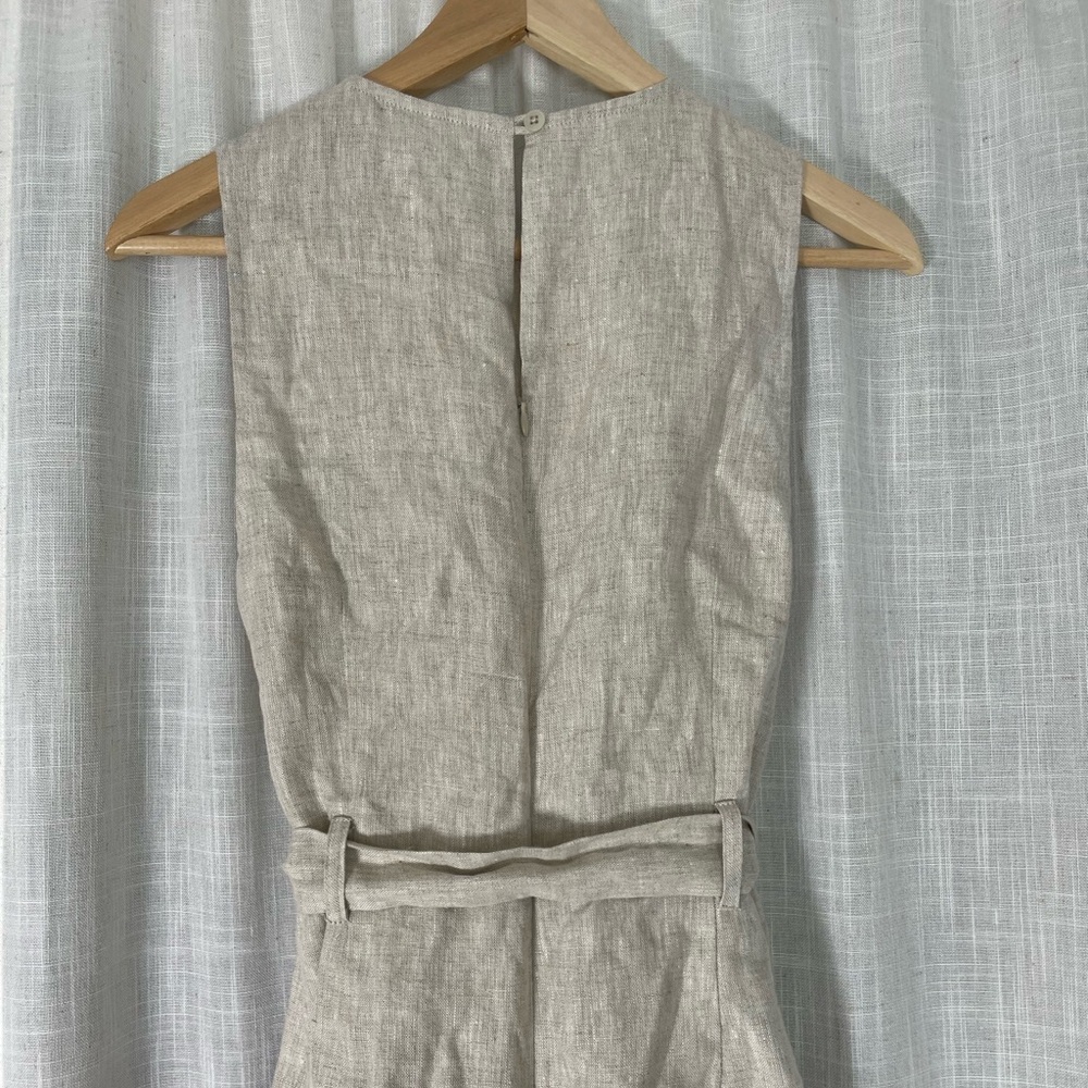 Reformation 100% linen Naomi jumpsuit in natural size 2 - Picture 8 of 10